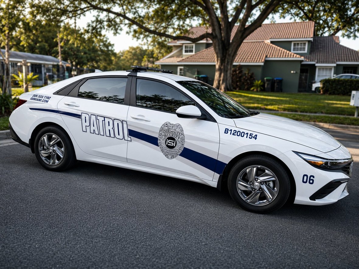 ISI marked patrol sedan in a residential neighborhood